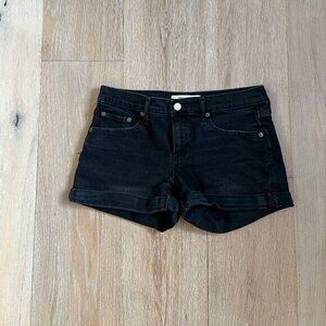 Gap Black 3” Shorts Womens Size 27 Cuff Hem Distressed Color